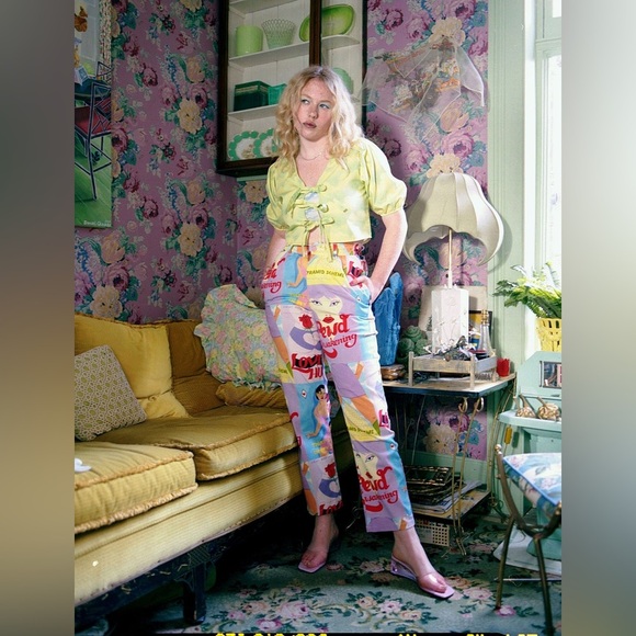 Lazy Oaf x Laura Callaghan Cover To Cover Unisex Pants Size 26 - Picture 6 of 16